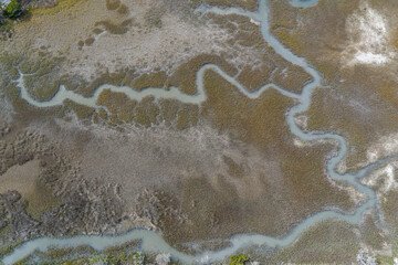 Obraz premium aerial image of coastal waterways