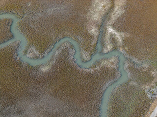 Obraz premium aerial image of coastal waterways