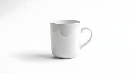 Minimalist White Ceramic Mug Isolated