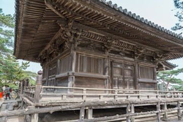 Zuiganji Godaido or National Treasure, a temple building on a small island in Matsushima Bay in Matsushima, Miyagi Prefecture, Tohoku, Japan. Landmark and famous Vacation