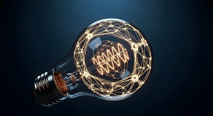 Conceptual Light Bulb with Network Inside