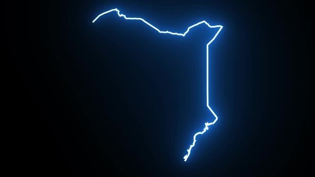  Kenya Neon Map Outline Animation,Blue & Orange Energy Border on Black Background,Glowing Neon Map Outline Animation,Blue Orange Energy Lines,Futuristic Neon Map Outline,Blue & Orange Energy Border An