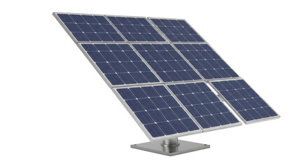 Solar panel on a metal stand isolated on transparent background
