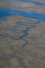 aerial image of coastal waterways