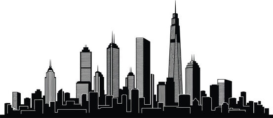 Obraz premium New York City Skyline Silhouette