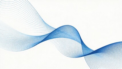 Fototapeta premium Abstract dotted wave illustration with flowing data motion,minimal modern background,technology visualization,scientific analytics concept and digital communication design