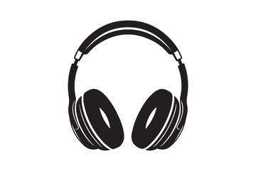 Headphone silhouette with white background
