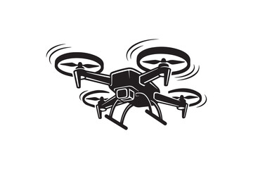 Drone silhouette with white background