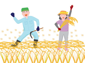 手作業で仕事をしている農家