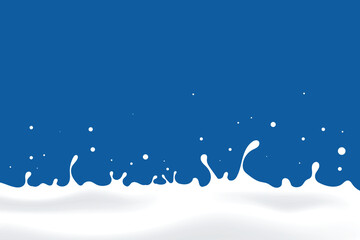 Pure milk water wave with blue background, dairy product design element, yogurt drink