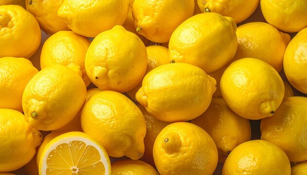 たくさんの新鮮なレモンのイメージ画像