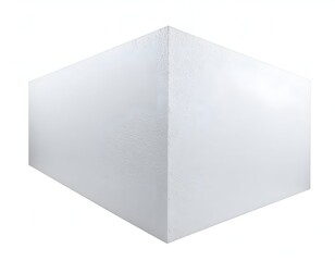A white, textured geometric cube presented on a solid white background