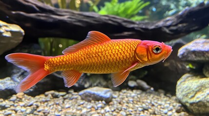 Orange Koi Fish in Aquarium