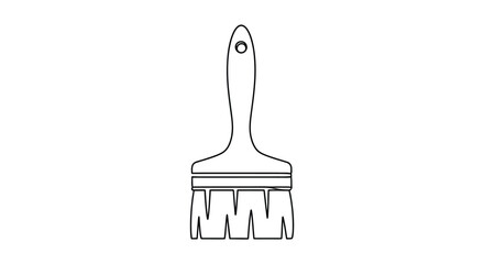 Obraz premium Paintbrush icon, cleaning or art tool, simple line art vector