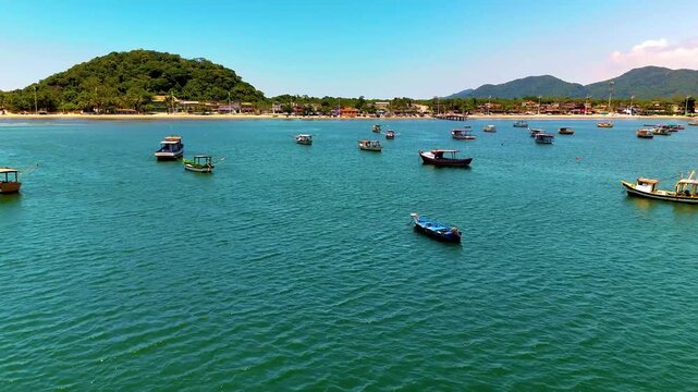 4K Beach Island Guaruja Paradise Boats