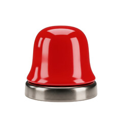 Fototapeta premium Bright red emergency beacon light mounted on a metallic base isolated on transparent background