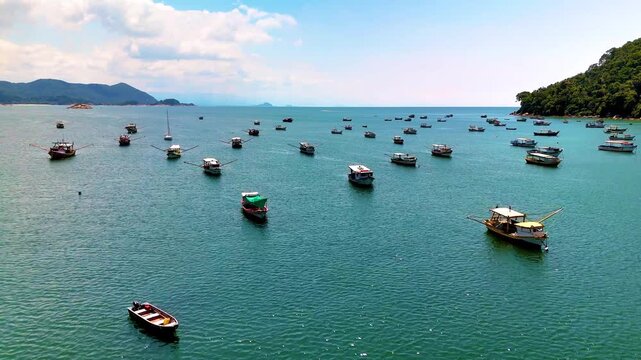 4K Beach Island Guaruja Paradise Boats