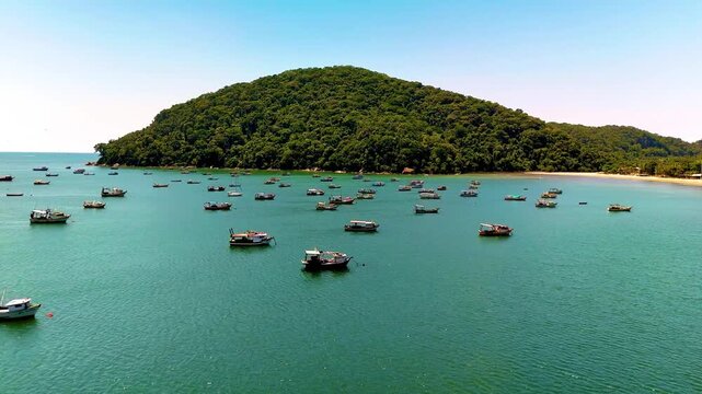 4K Beach Island Guaruja Paradise Boats