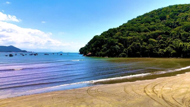 4K Beach Island Guaruja Paradise Boats