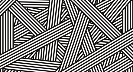abstract black and white line masking tape seamless background texture design. vector