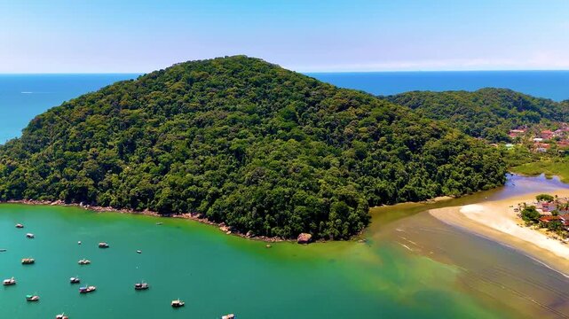 4K Beach Island Guaruja Paradise Boats