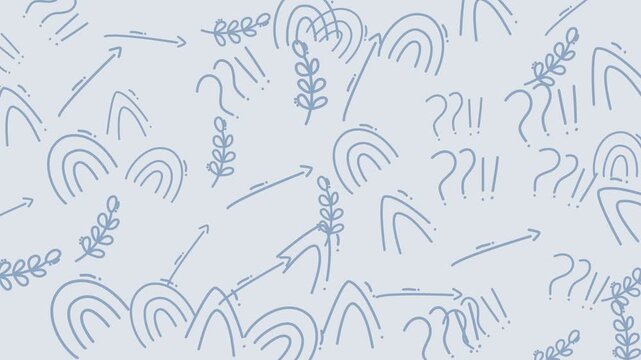 Line drawings of arrows, plants, and curved shapes on light background. Great for presentations, websites, branding, and graphic design projects.