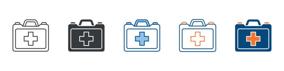 Obraz premium First Aid Kit Icon Set Multiple Style Collection