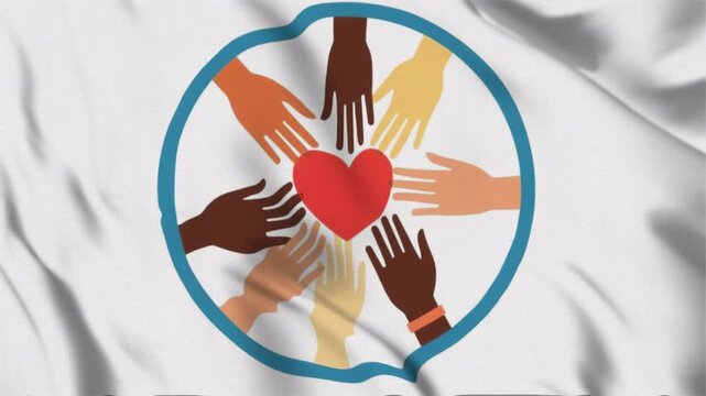 Featuring the Week of Solidarity with the Peoples Struggling against Racism and Racial Discrimination with a waving flag style, Great for opening videos, campaign videos, greetings