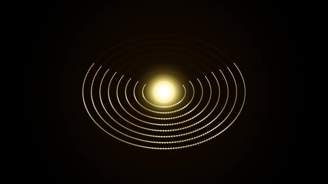 Orbiting Golden Chronos Stream 4K Seamless Loop