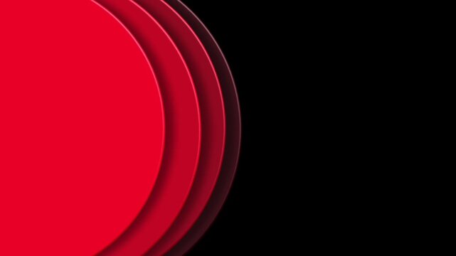 minimalist red semi circle layers on dark background with clean shadow depth