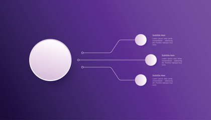 Purple Futuristic Infographic Template With Three Nodes and Circuit Lines