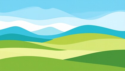 Obraz premium Scenic mountain landscape with lush green valley and blue sky summer nature view