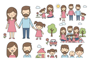 Diverse Family Units Represented Together In Various Settings Engaging In Fun Activities And Daily Life Scenes