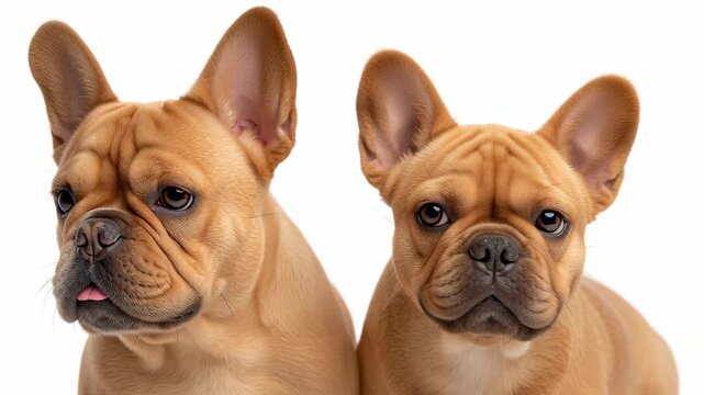 Two adorable french bulldogs sporting vibrant afro wigs create a delightful atmosphere filled with joy and laughter