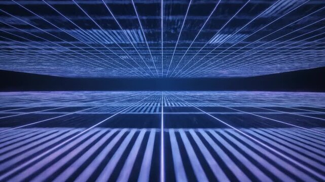 Abstract blue grid pattern animation background for technology concepts