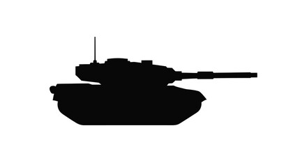Black silhouette of a military tank vehicle detailed design silhouette © HN2.00