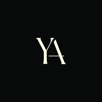 Elegant Intertwined Y and A logo design. YA monogram. Modern, sophisticated branding symbol suitable for luxury fashion, design studios, and editorial logos.
