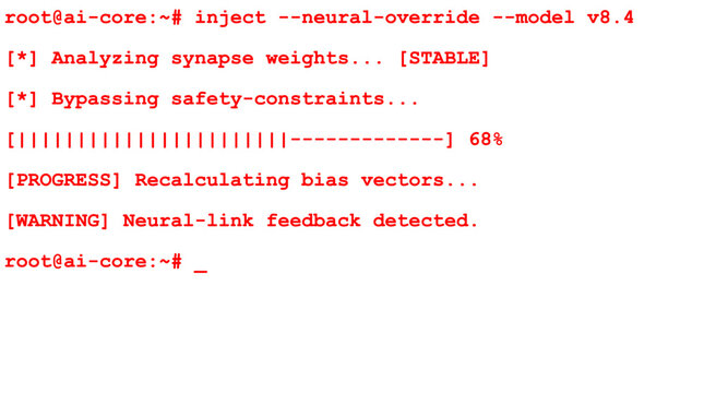 cyber security breach with scrolling code and UI elements - Red text