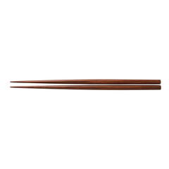 Brown wooden chopsticks on white background for Asian cuisine