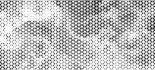 Seamless halftone triangle pattern. Random vector noise texture