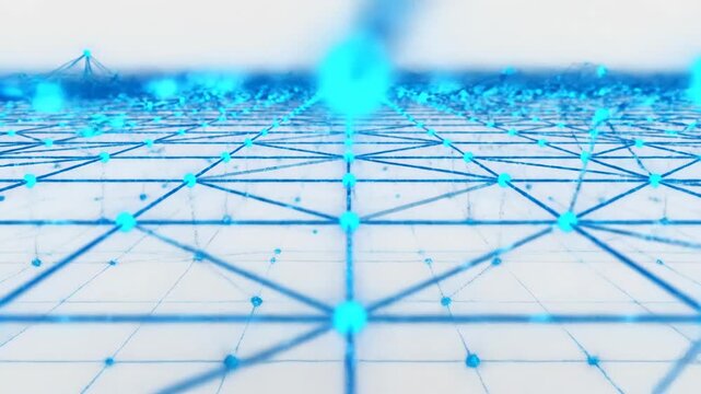 Abstract blue network connection visual data structure background