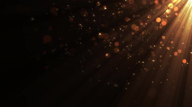 abstract background with glitter sparkle particles  bokeh on corner spot light