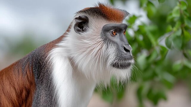 Witness the unique Red-shanked douc langurs swinging through the trees of Vietnam's jungles. Their playful antics and stunning colors bring life to the serene surroundings and highlight their beauty