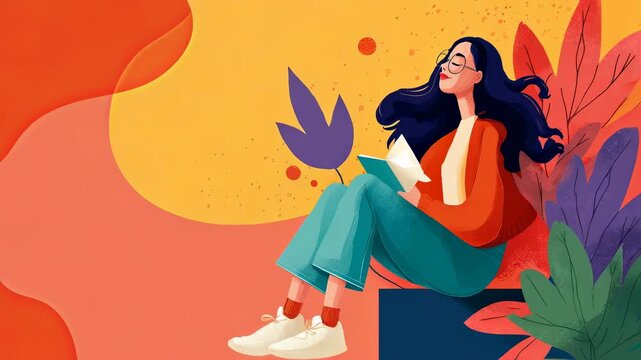 Colorful mental health awareness leaflet, self care tips and wellbeing icons, clean modern design layout, bright supportive campaign background with copy space