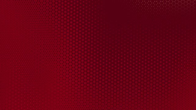 Dynamic crimson gradient video pattern with evolving geometric elements, density and scale shifts, subtle golden accents, rhythmic motion and visual depth, seamless loop.