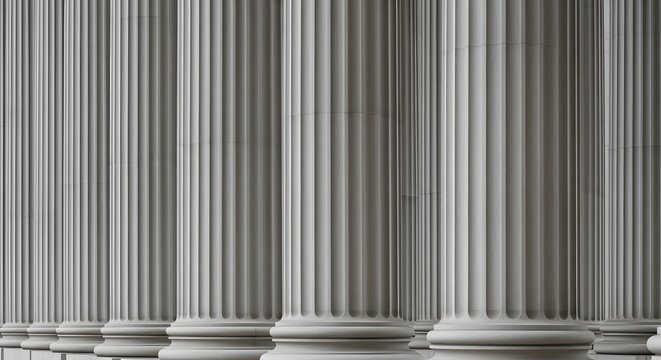 Ancient greek architecture with tall, fluted columns and ornate capitals.