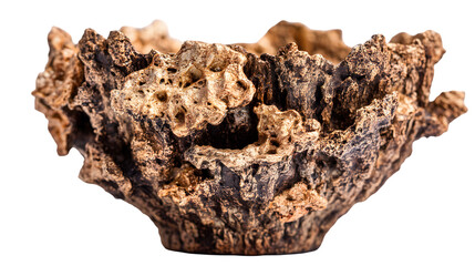 Handmade Clay Cup Illustrates Simple Artisan Mug isolated on white PNG