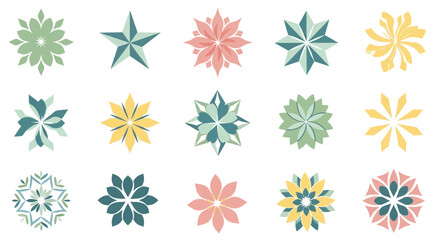 Abstract Floral Star Vector Shapes Collection