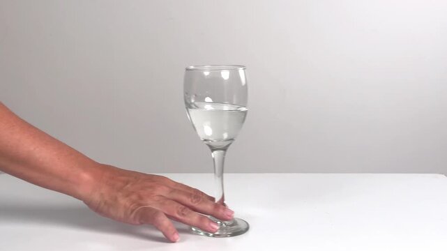 Video with real sound effect of Wine glass scraping on table