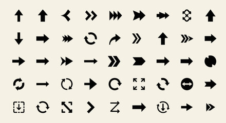 Naklejka premium Arrow Symbols Collection: Navigation and Directional Icons